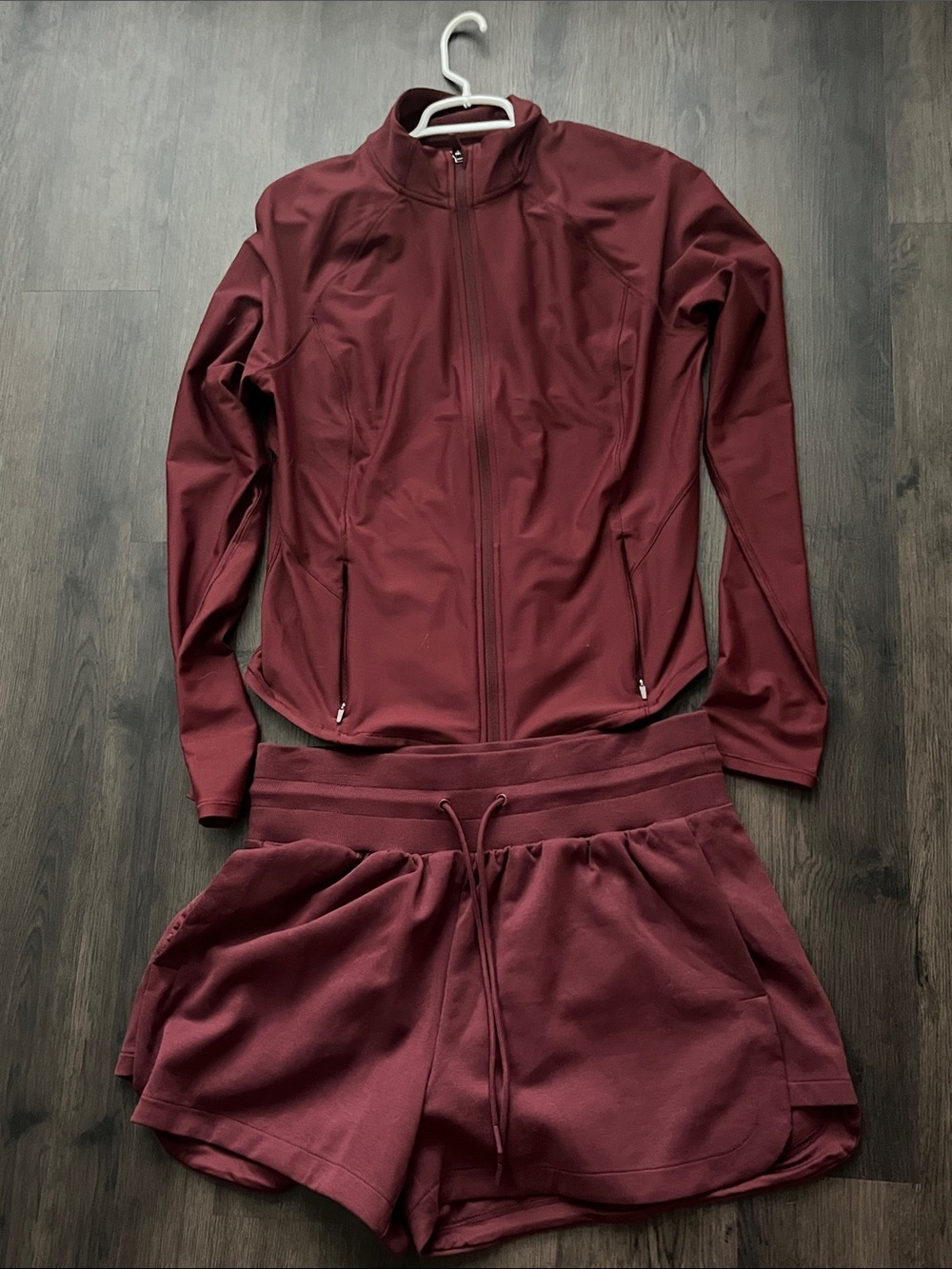 Old Navy Women's Maroon Active Jacket and Shorts Set